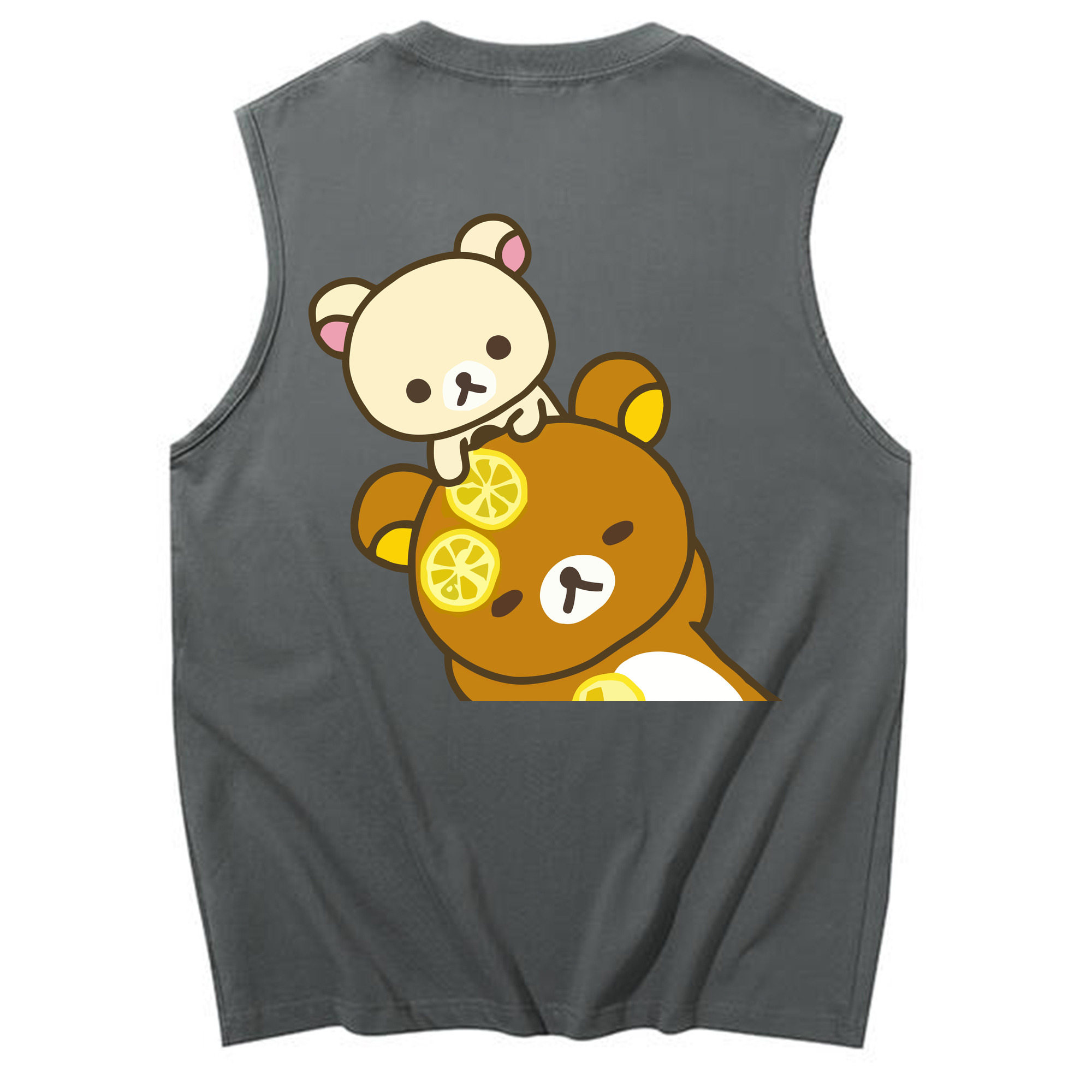 （画像用） リラックマ リラックマ キイロイトリ Rilakkuma Korilakkuma Kiiroitori コットン100％タンクトップ（背面プリント）